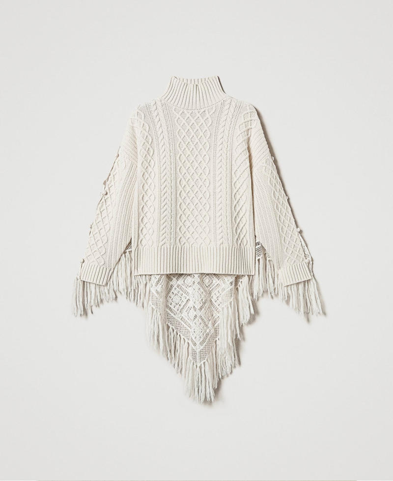 Maxi pull en laine m&eacute;lang&eacute;e avec &eacute;tole