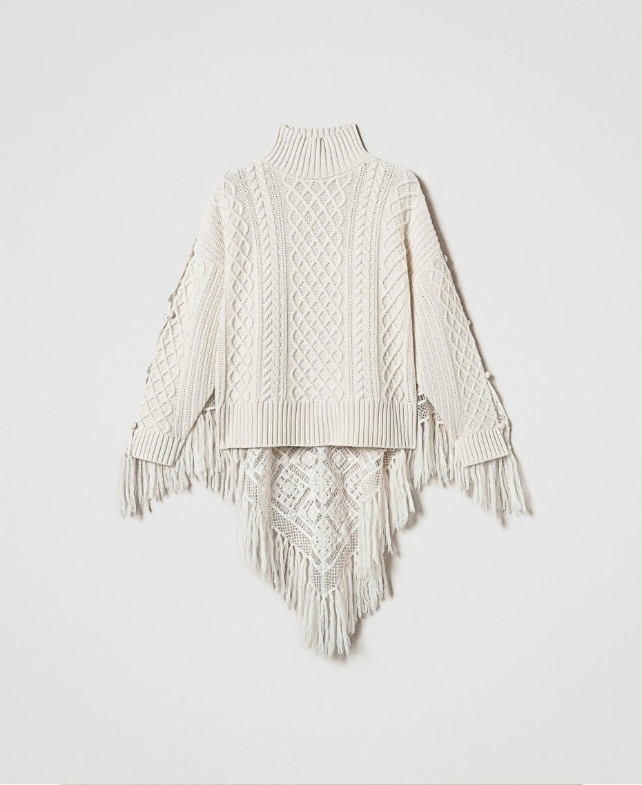 Maxi pull en laine m&eacute;lang&eacute;e avec &eacute;tole