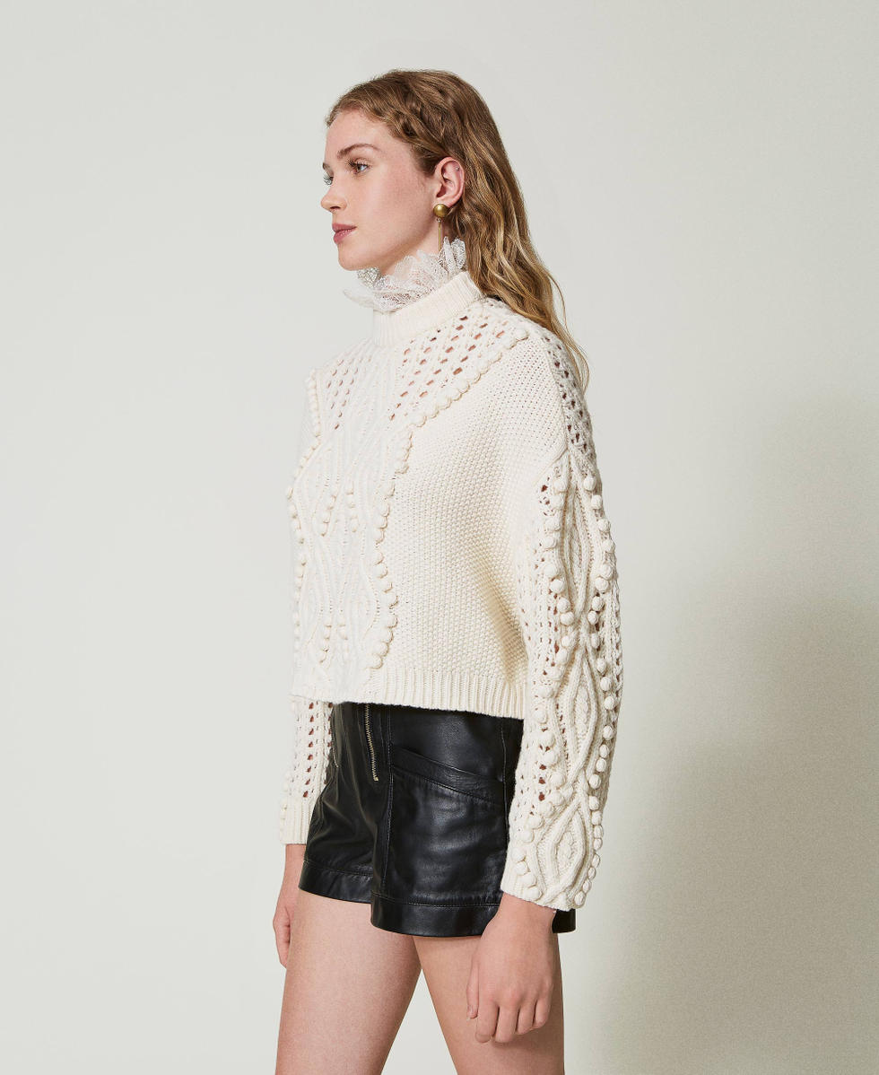 Pullover aus Wollmischung mit Mustermix
