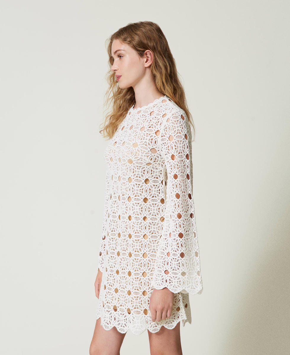 Short crochet dress Woman, White | TWINSET Milano