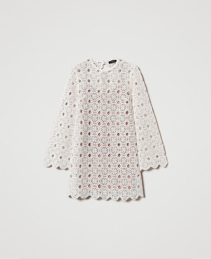 SELF PORTRAIT ニット ラッフル ミニ トレス CK009SW WHITE Women's Knitwear, Knit Dresses, Tops, Bottoms – self-portrait-US