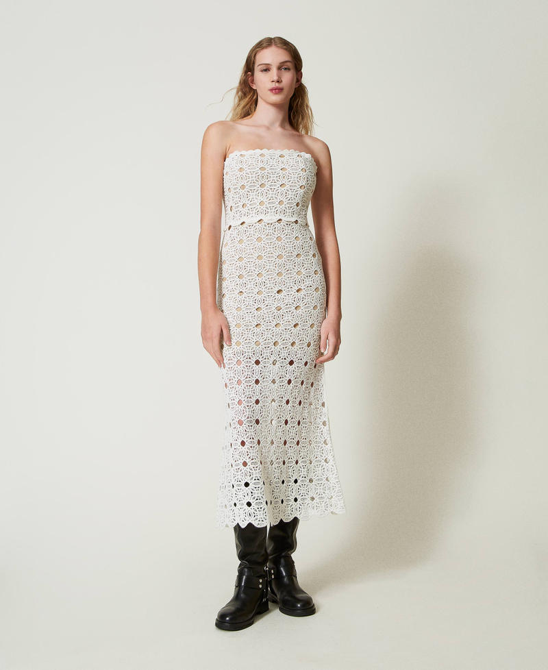 Long crochet bustier dress