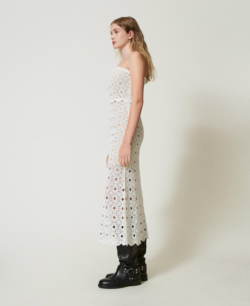 Long crochet bustier dress