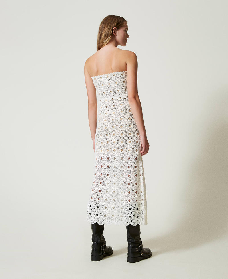 Long crochet bustier dress