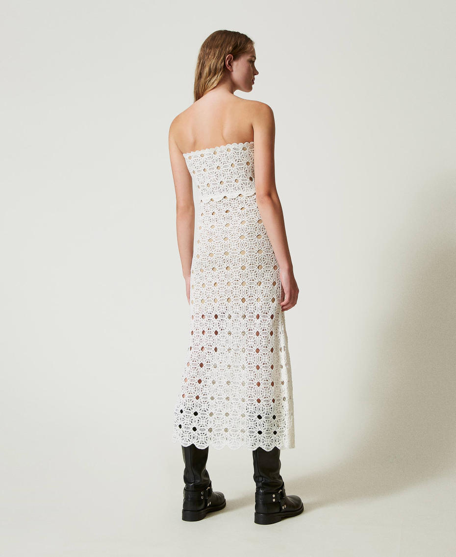 Long crochet bustier dress