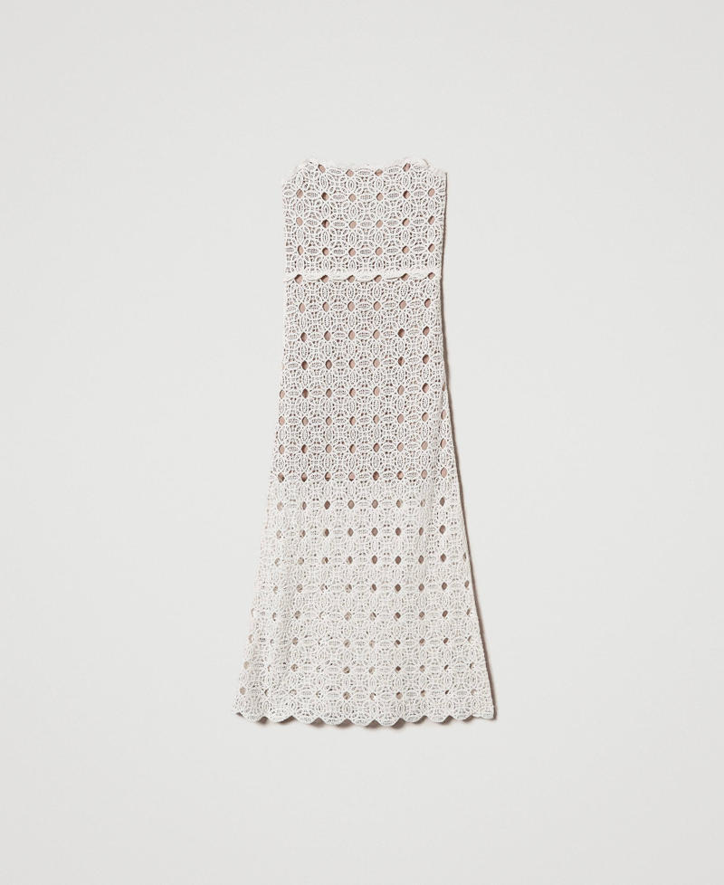 Long crochet bustier dress White Snow Woman 242TS3103_00282_0S