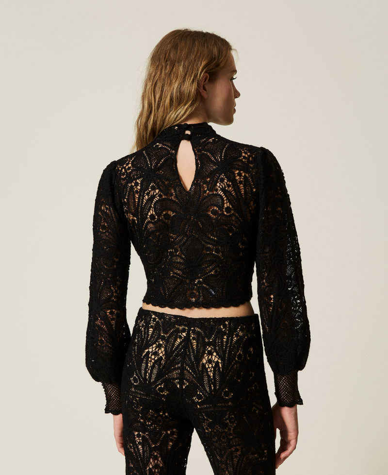 Floral crochet boxy jumper