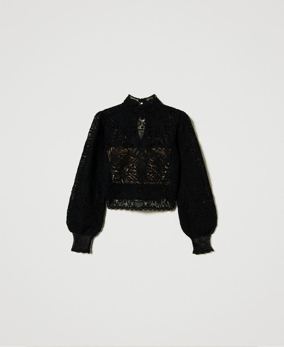 Floral crochet boxy jumper