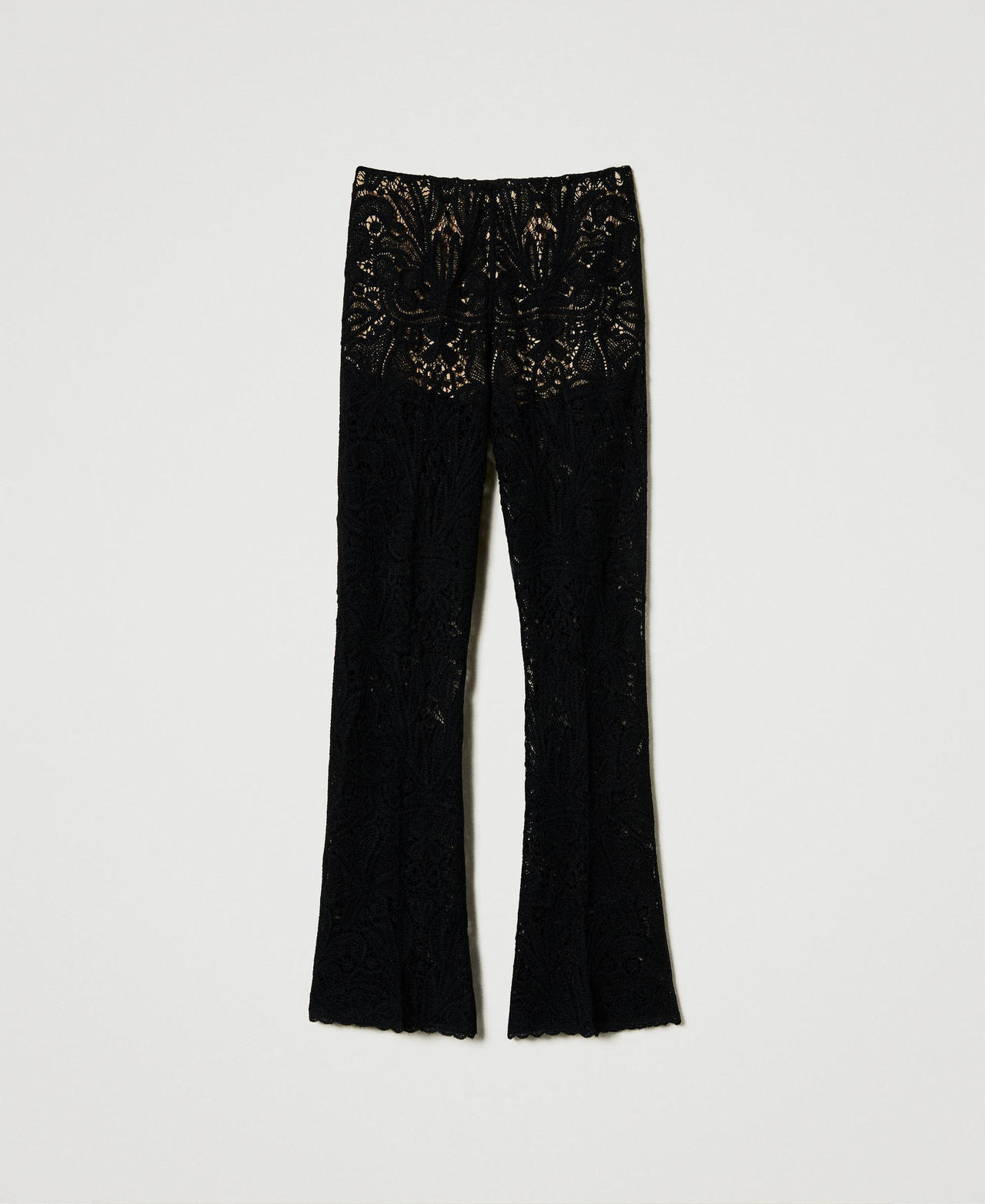 Floral crochet trousers Black Woman 242TS3143_00006_0S