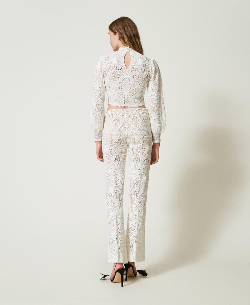 Floral crochet trousers White Snow Woman 242TS3143_00282_04