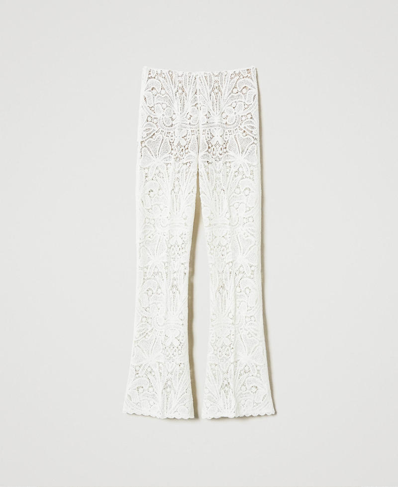 Floral crochet trousers White Snow Woman 242TS3143_00282_S0
