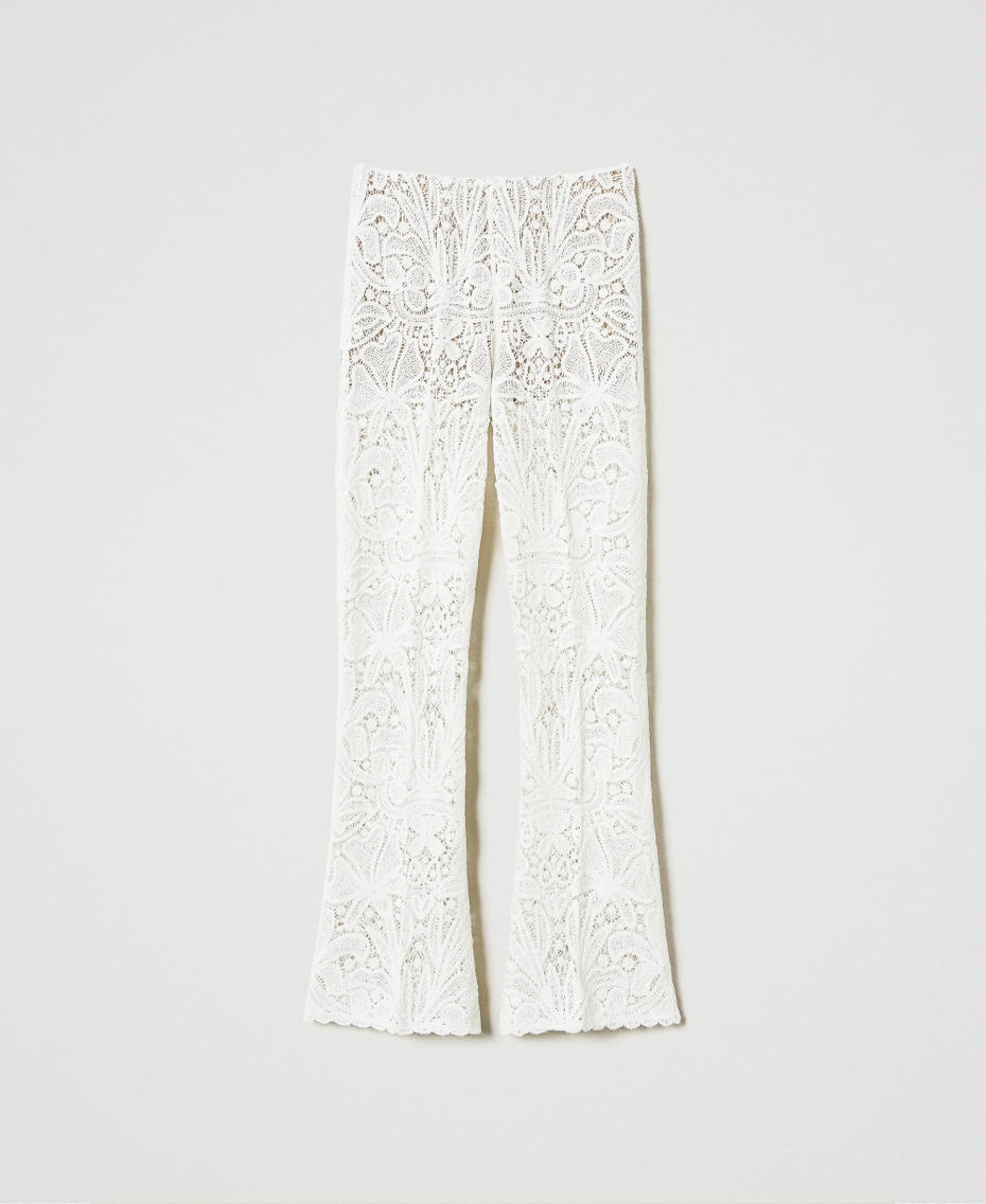 Floral crochet trousers White Snow Woman 242TS3143_00282_S0