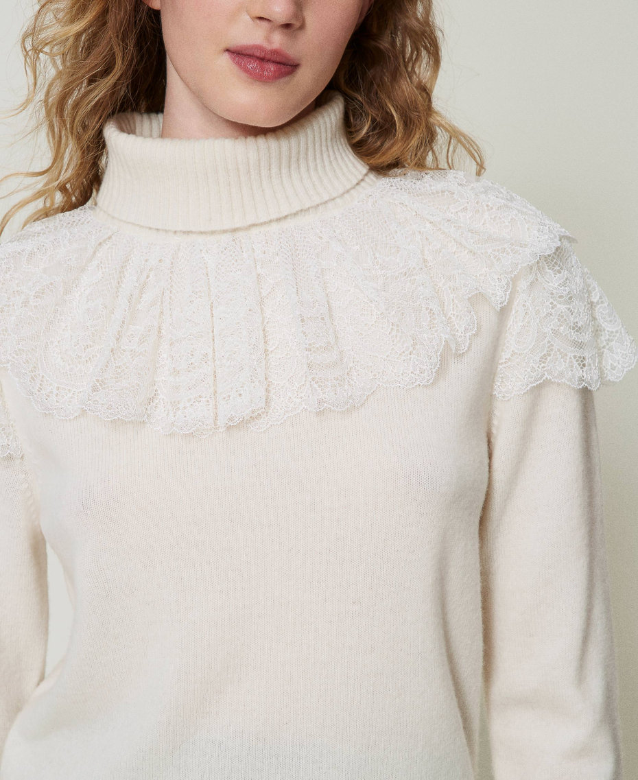 Wool and cashmere blend turtleneck jumper Old White Woman 242TS3180_11748_05