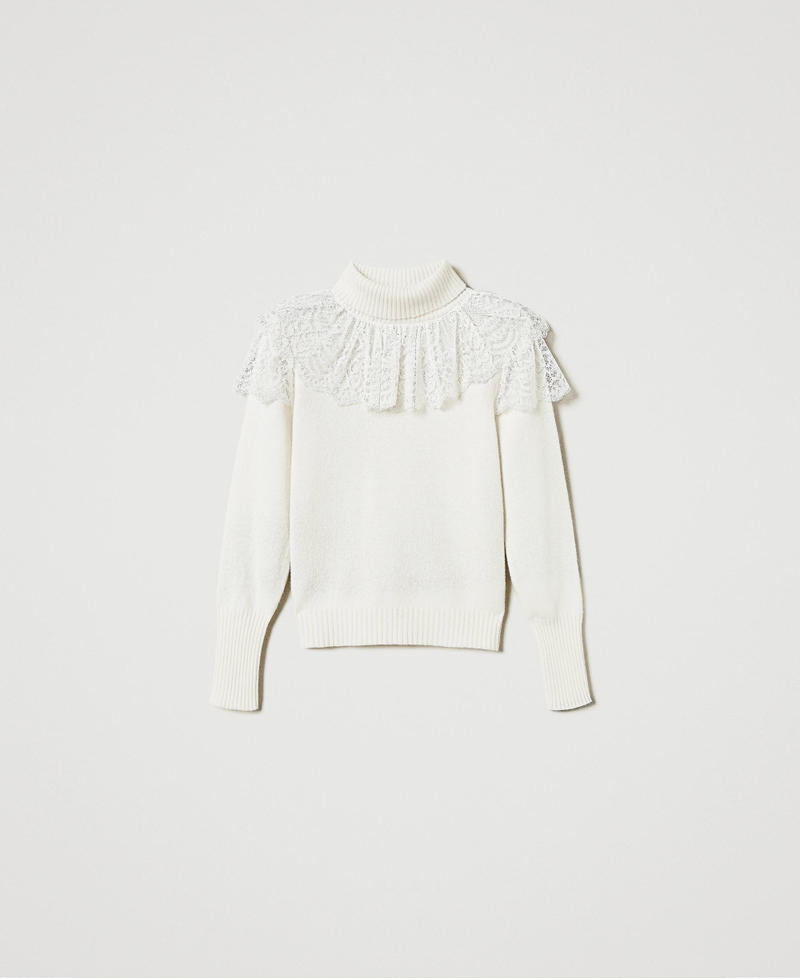 Wool and cashmere blend turtleneck jumper Old White Woman 242TS3180_11748_S0