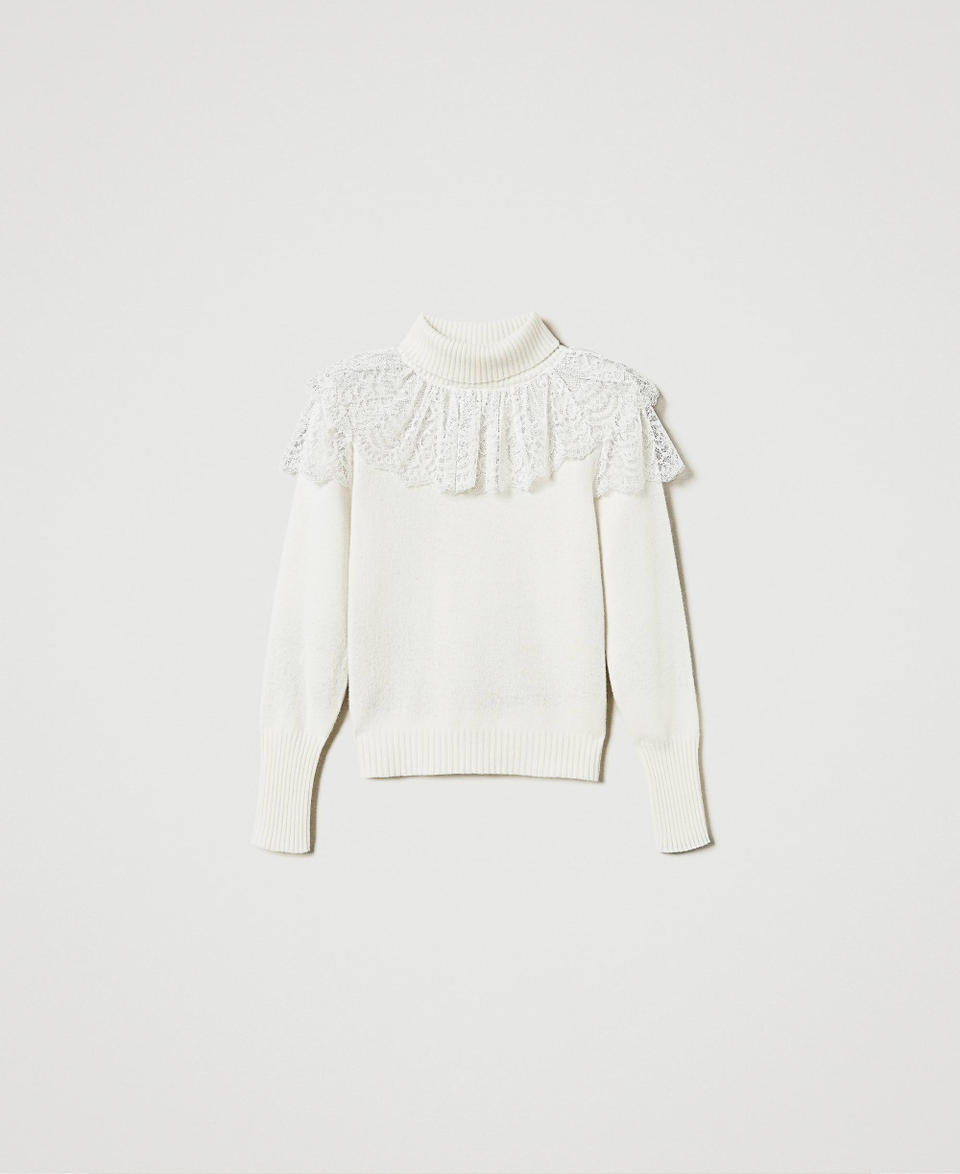 Wool and cashmere blend turtleneck jumper Old White Woman 242TS3180_11748_S0