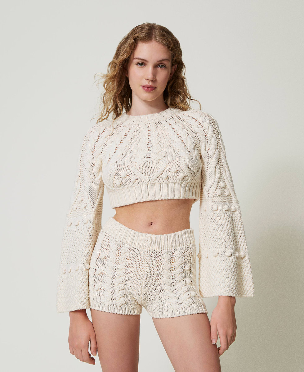 CABLE KNIT SHORTS