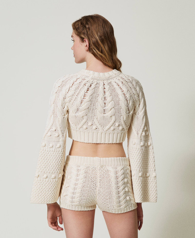 Wool knit shorts