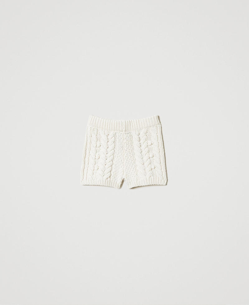 Wool knit shorts White Snow Woman 242TS3232_00282_0S