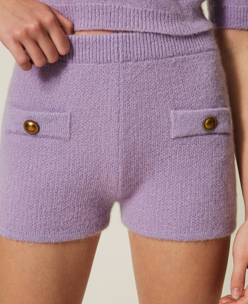 'Emily' mohair blend knit shorts Light Cold Lavender Woman 242TS3271_12096_05