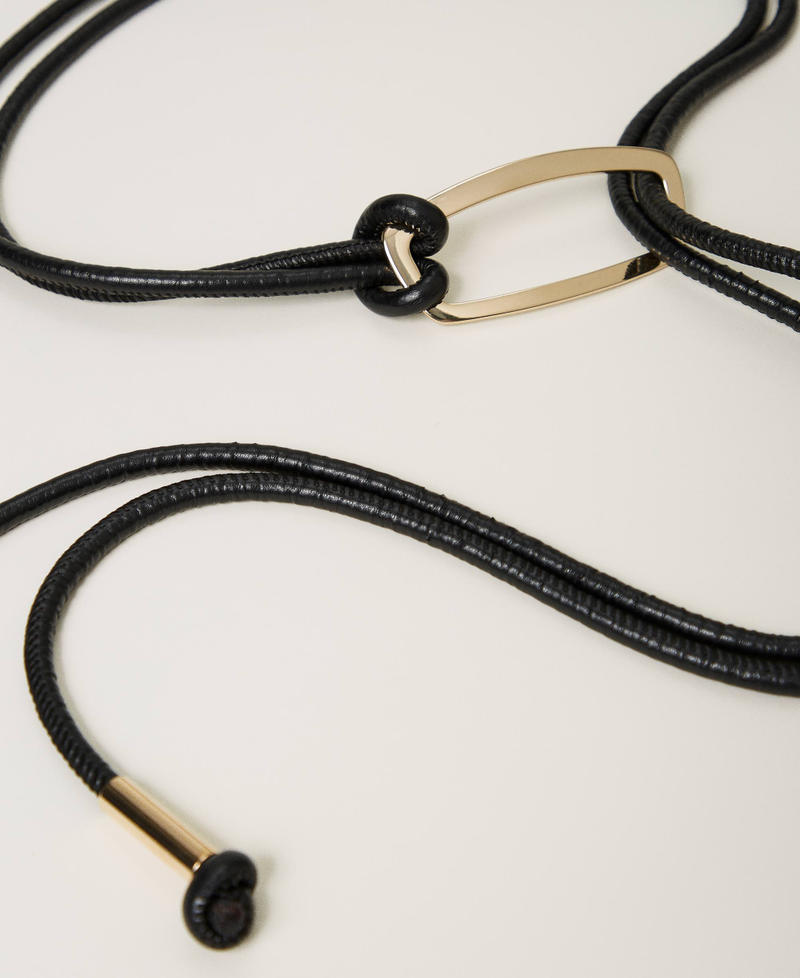 Belt with logo buckle