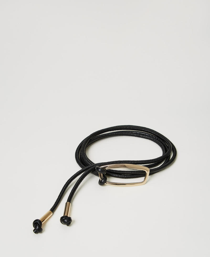 Belt with logo buckle