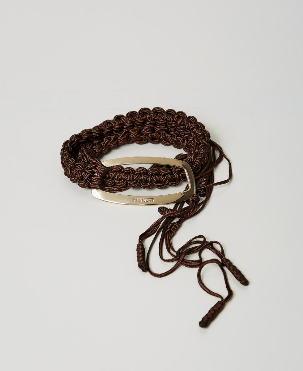 Ceinture crochet avec boucle sigl&eacute;e Coffee Chocolate Femme 242TS5160_11946_S0