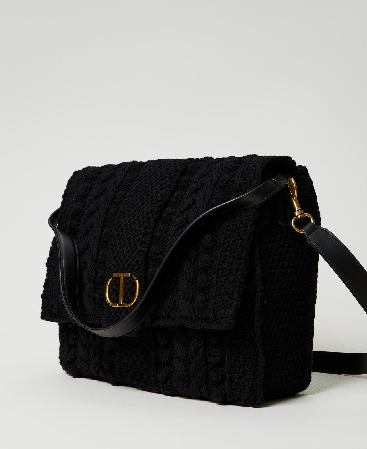 Borsa a tracolla tricot 'Emma' Nero Donna 242TS8031_00006_02