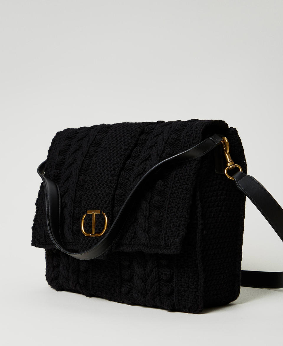 Borsa a tracolla tricot 'Emma' Nero Donna 242TS8031_00006_02