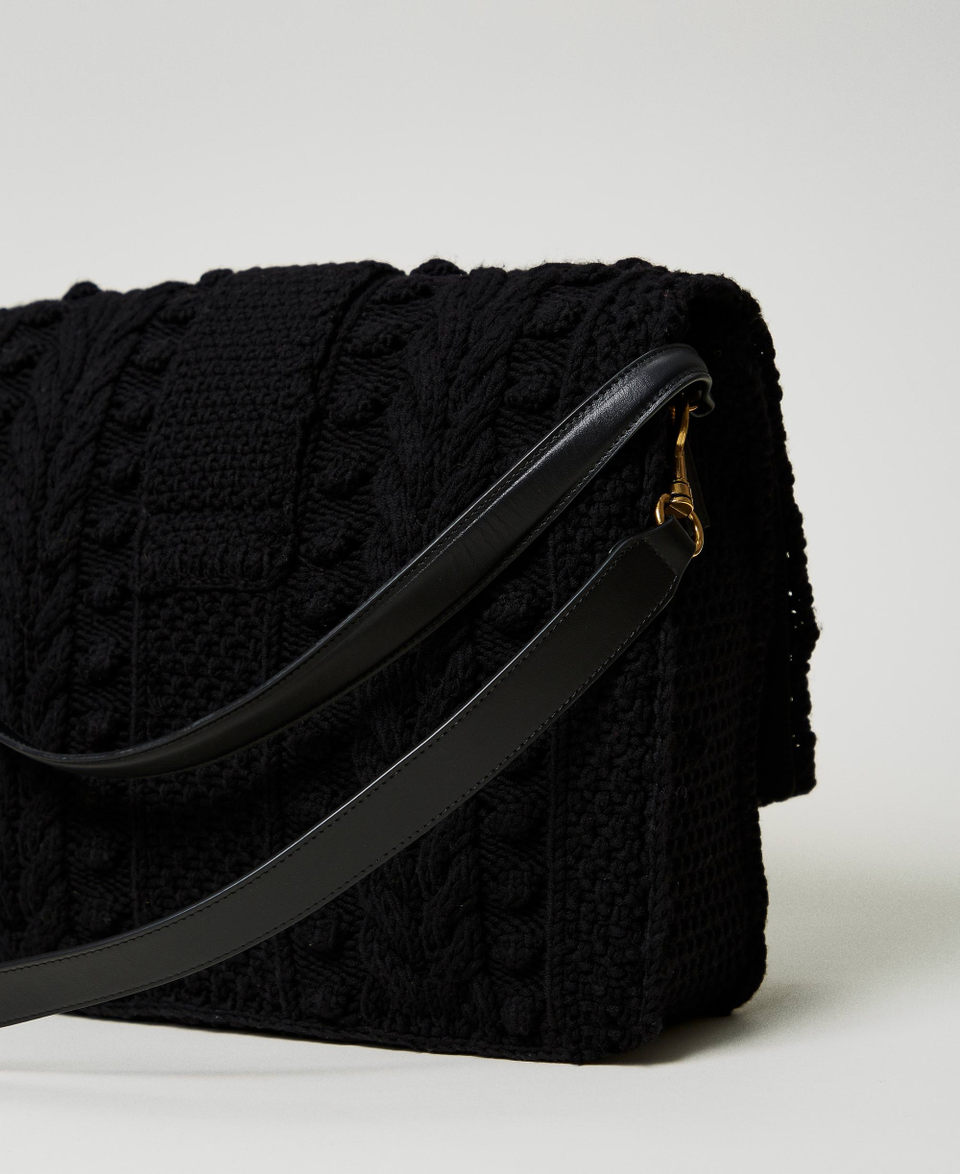 Borsa a tracolla tricot 'Emma' Nero Donna 242TS8031_00006_03