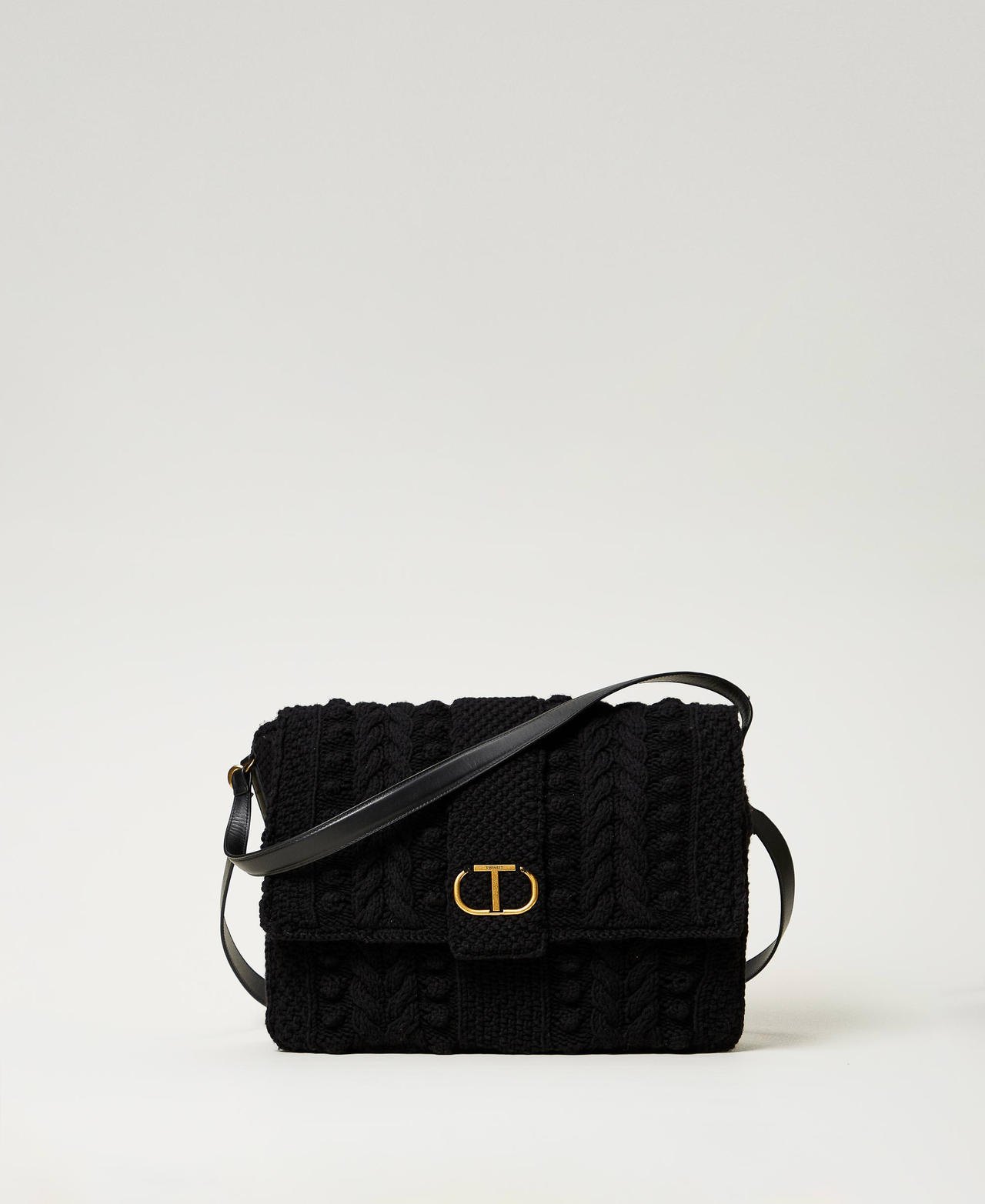 Borsa a tracolla tricot 'Emma' Nero Donna 242TS8031_00006_0S