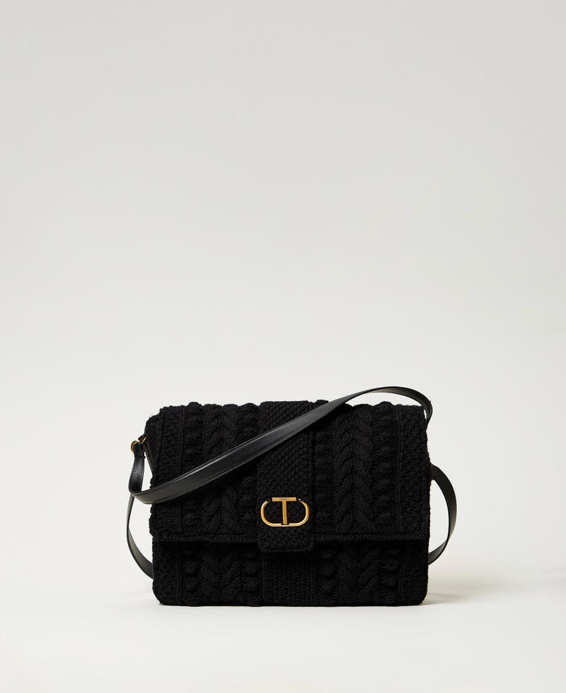 Borsa a tracolla tricot 'Emma' Nero Donna 242TS8031_00006_0S