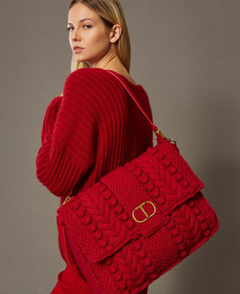Borsa a tracolla tricot 'Emma' Rosso Veneziano Donna 242TS8031_00740_01