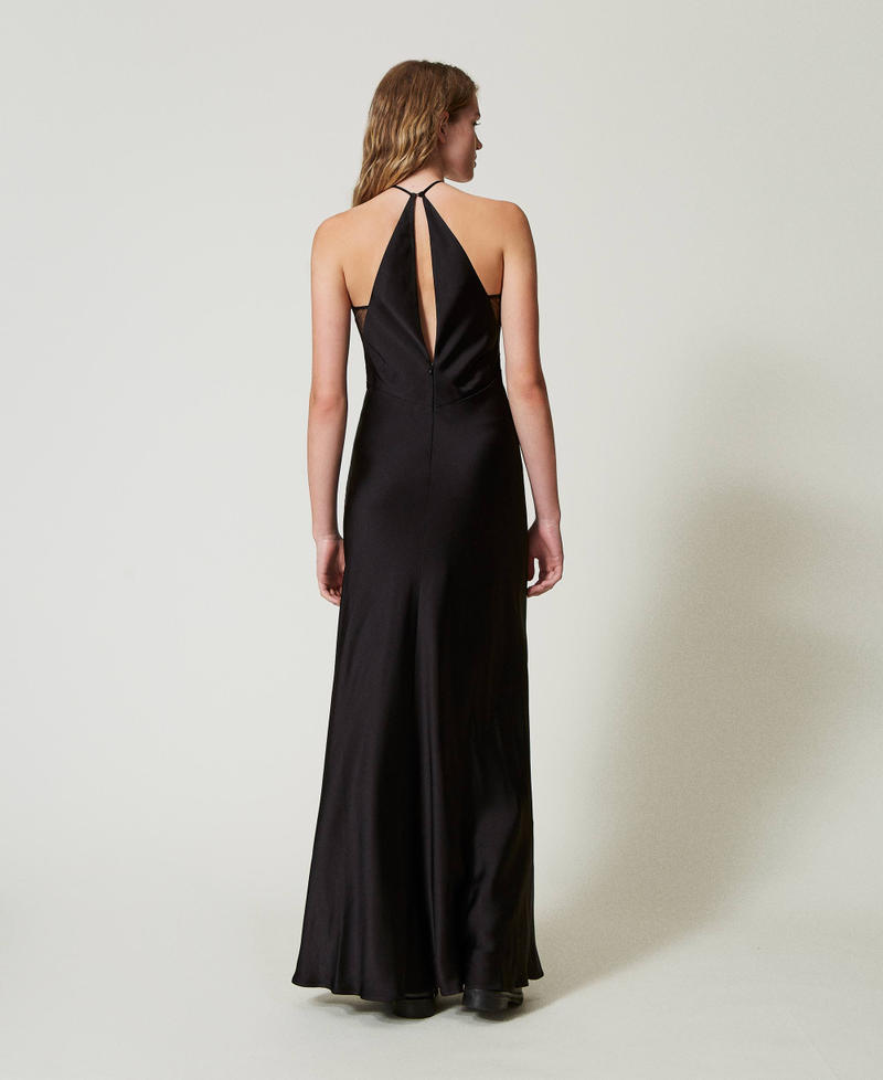 Long satin halter dress
