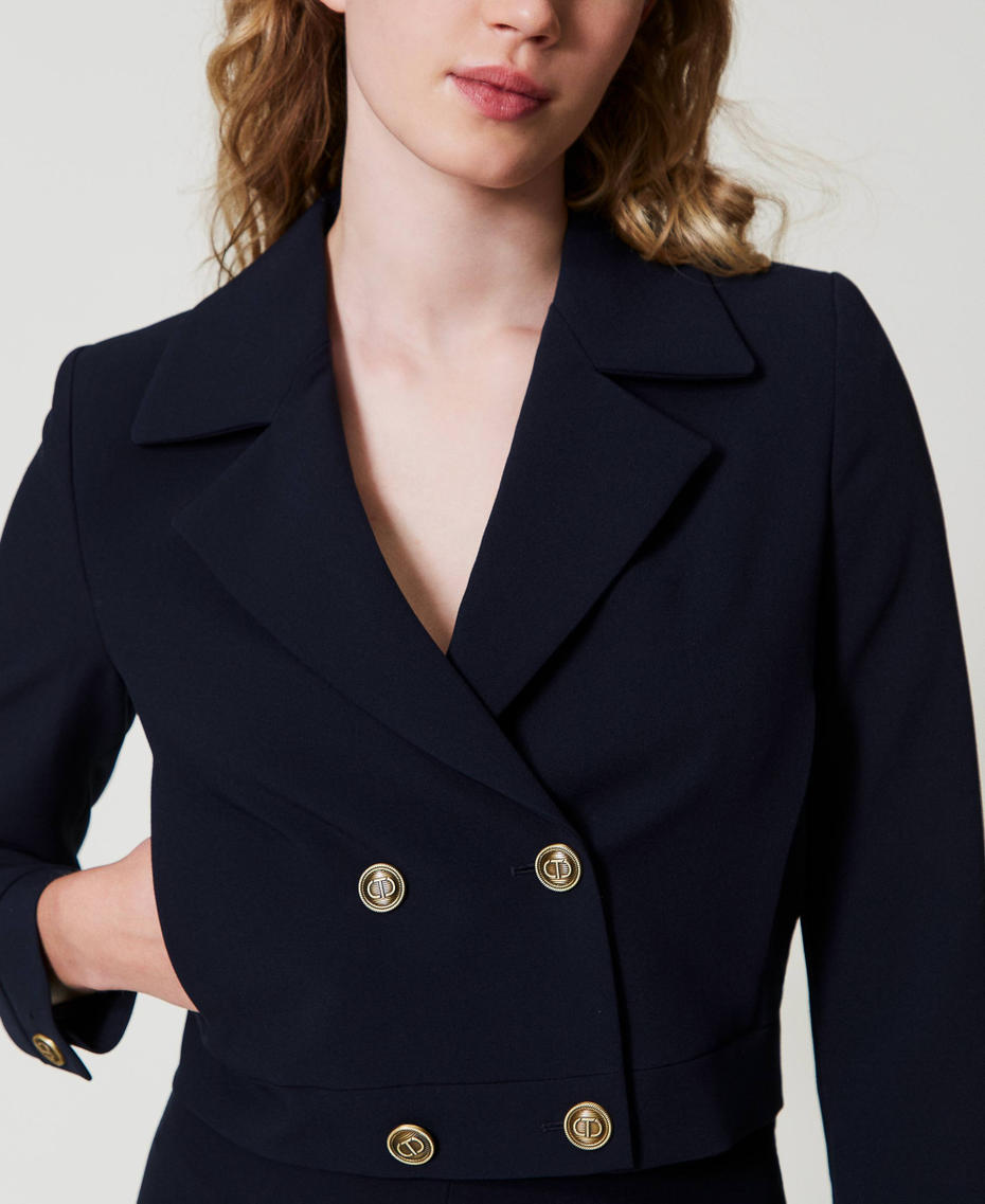 Crêpe cady cropped jacket Classic Blue Woman 242TT2100_11956_04