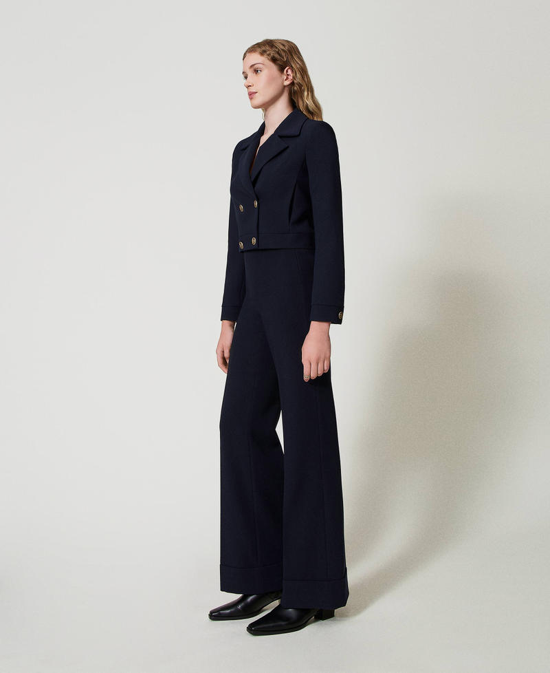 Cr&ecirc;pe cady high waist trousers Classic Blue Woman 242TT2101_11956_02