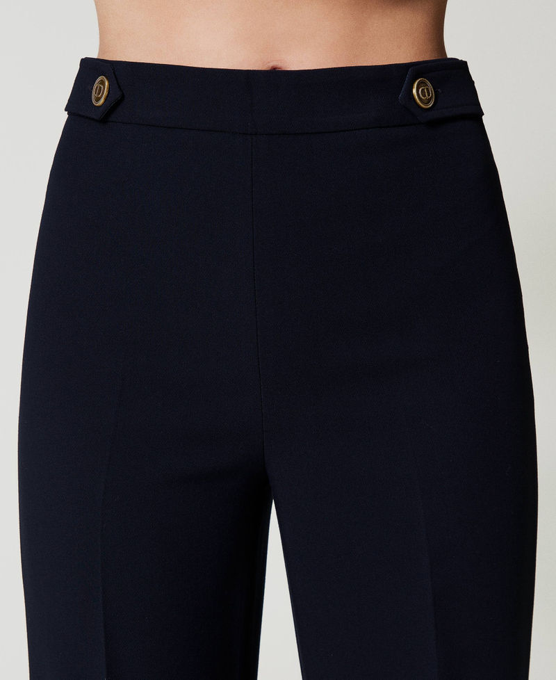 Cr&ecirc;pe cady high waist trousers Classic Blue Woman 242TT2101_11956_04