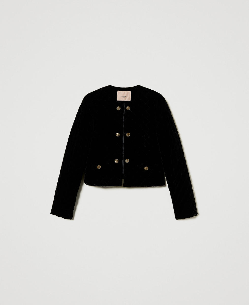 Quilted velvet jacket Black Woman 242TT2140_00006_S0