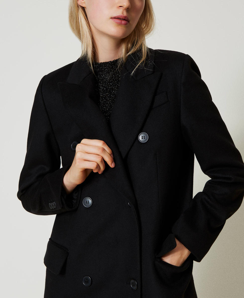 Straight collar coat top