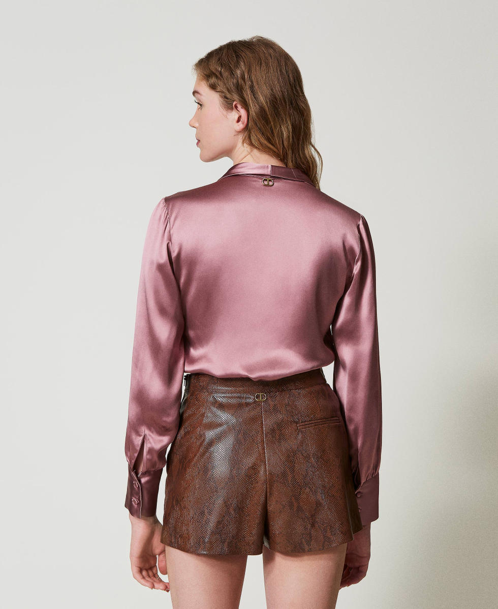 Camicia con collo a scialle Rosa "Chocolate Ruby" Donna 242TT2433_11945_03