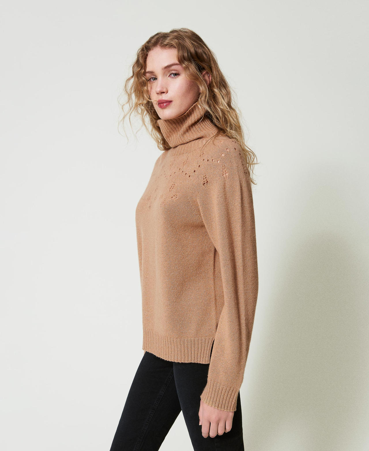 Gold polo neck jumper online