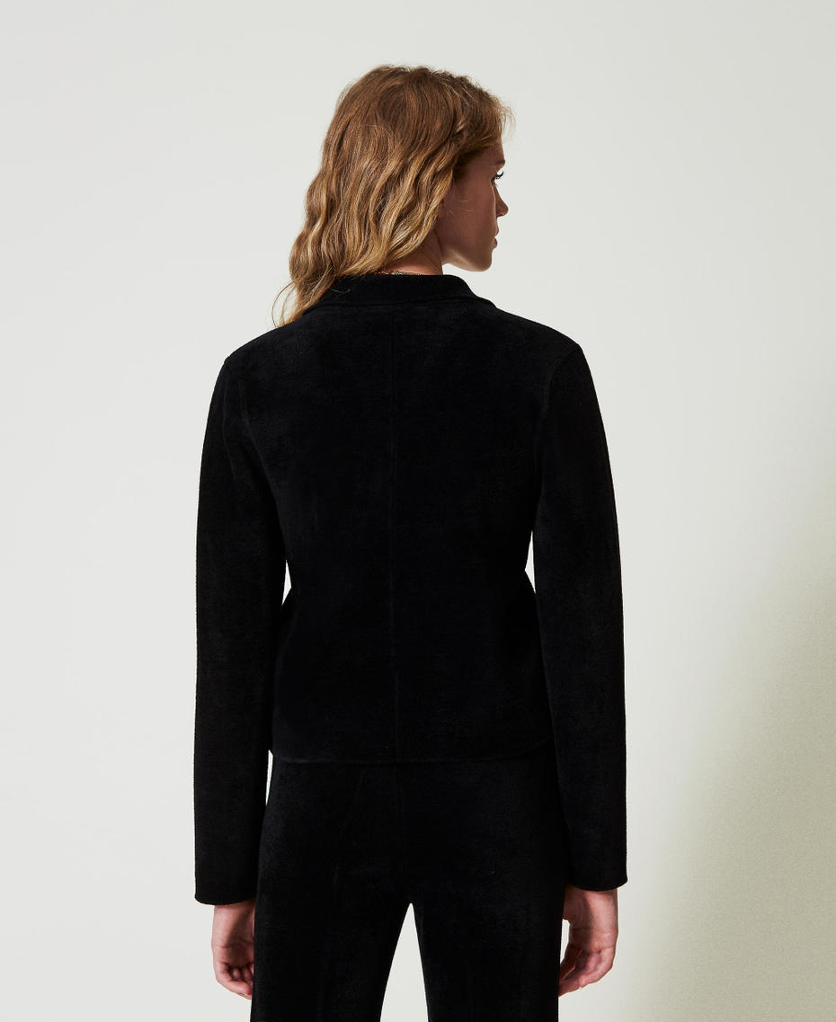 Knit jacket with Oval T buttons