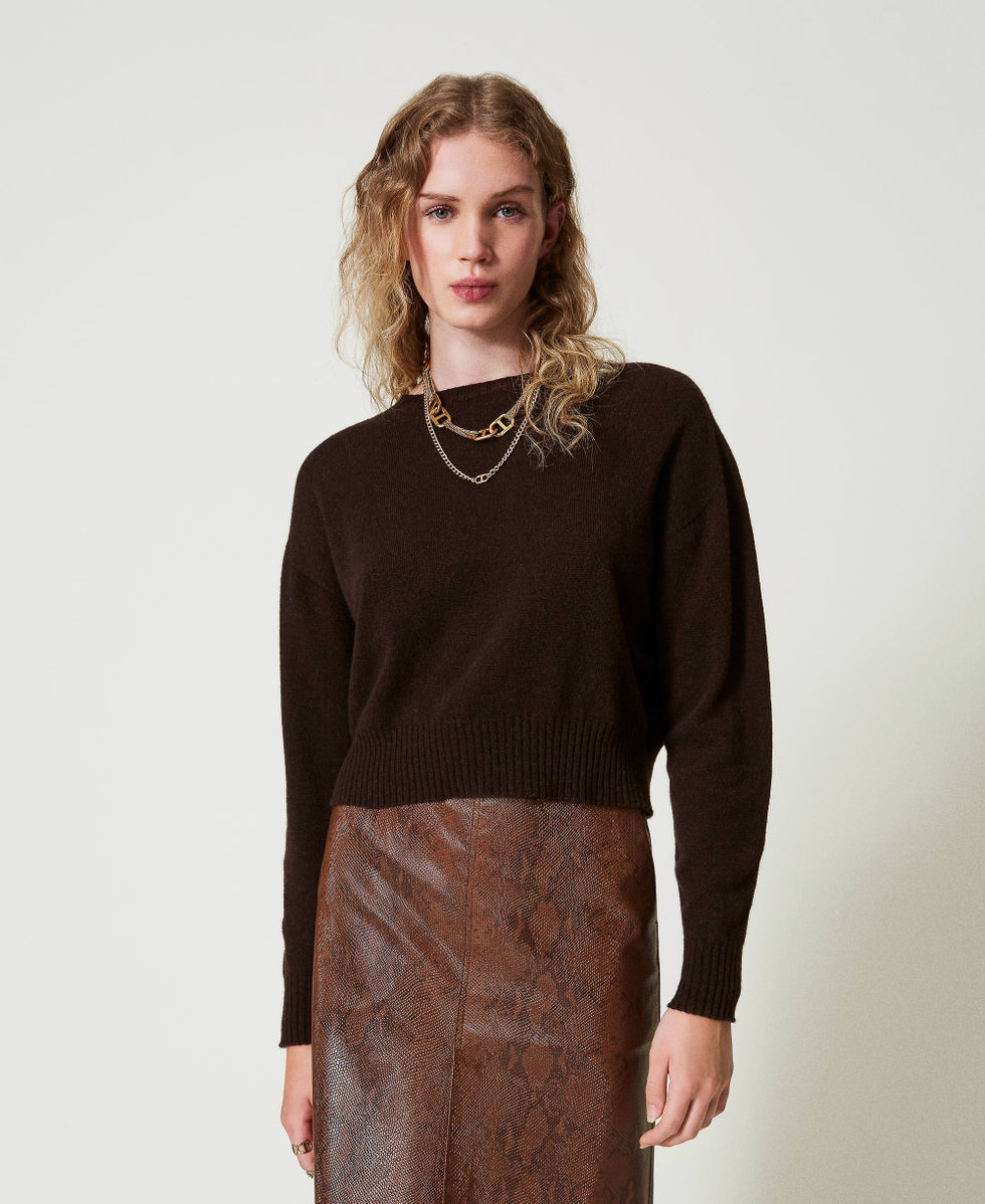 Pull ras-du-cou en cachemire Coffee Chocolate Femme 242TT3344_11946_01