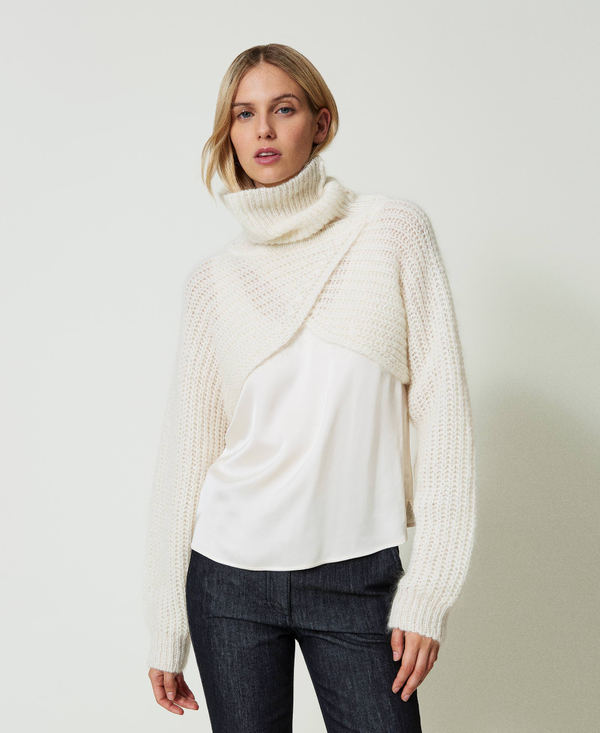 Boléro en maille de mohair mélangé