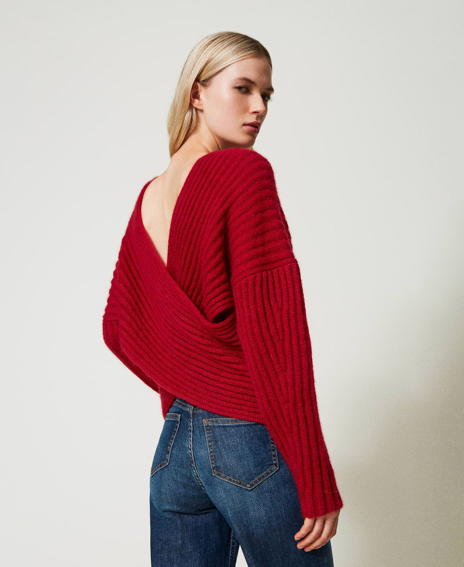 Dual-use mohair blend jumper Venetian Red Woman 242TT3374_00740_06