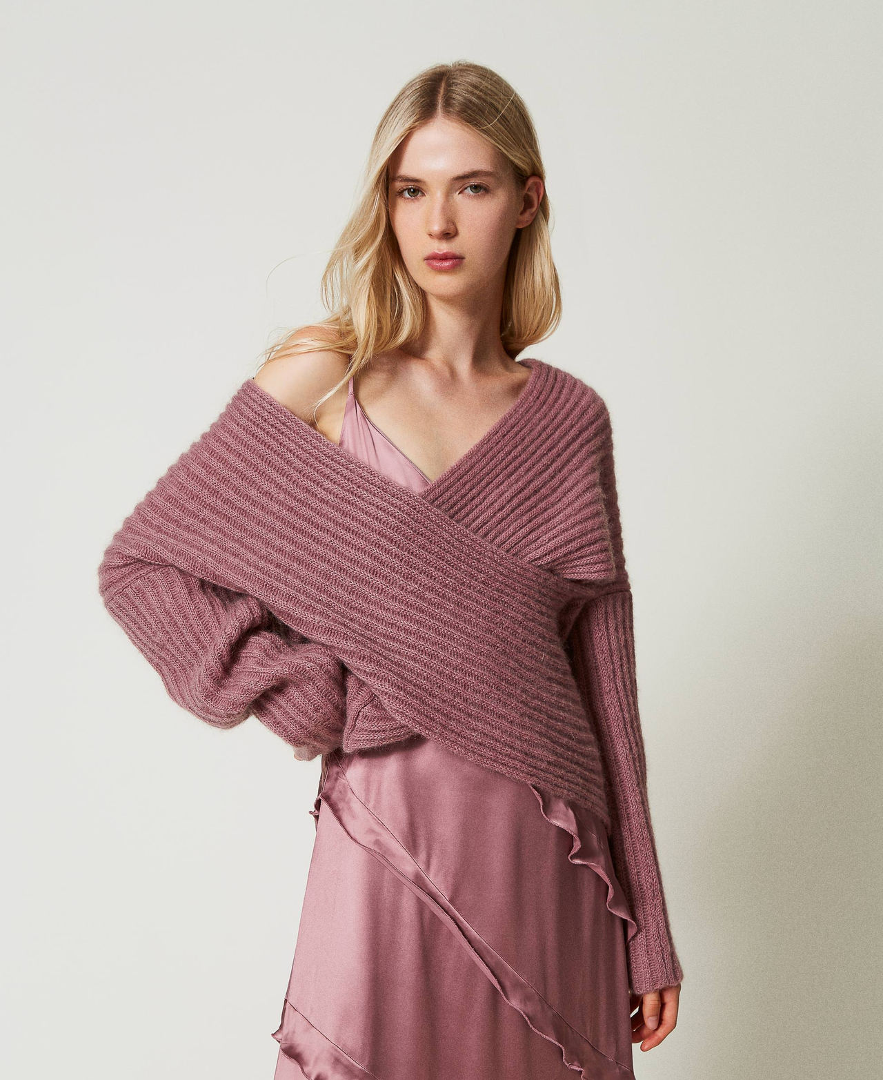 rosymonster twinkle mohair frill knit Dual-use mohair blend jumper