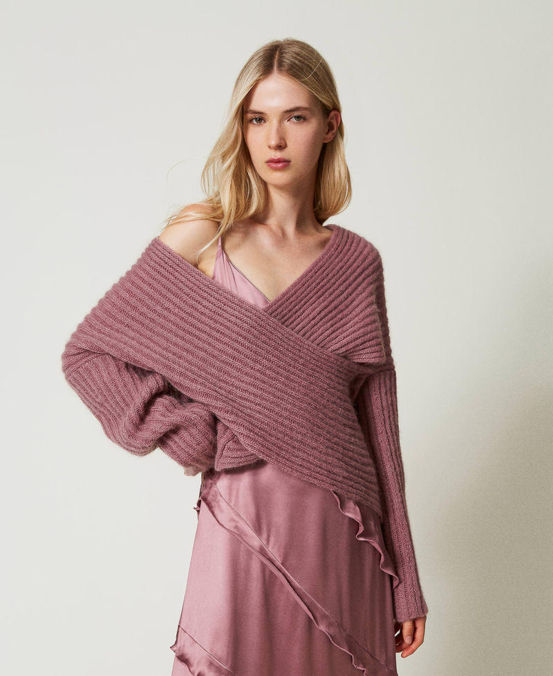 Pull double usage en mohair mélangé Rose « Chocolate Ruby » Femme 242TT3374_11945_01