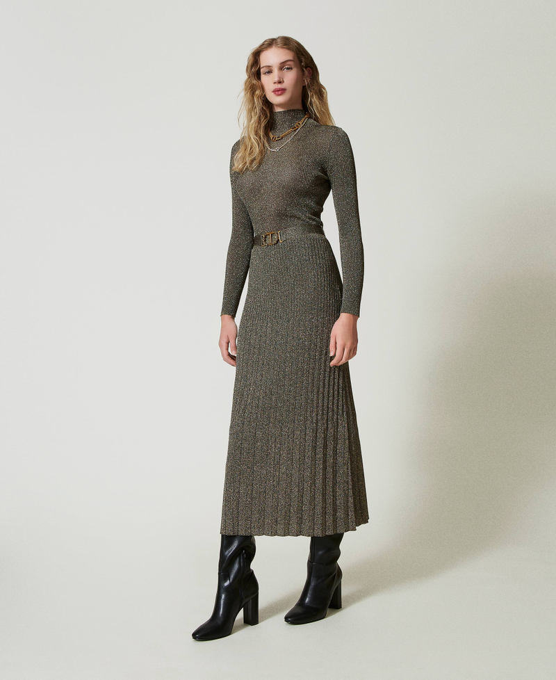 Midi-Strickrock mit Lurex