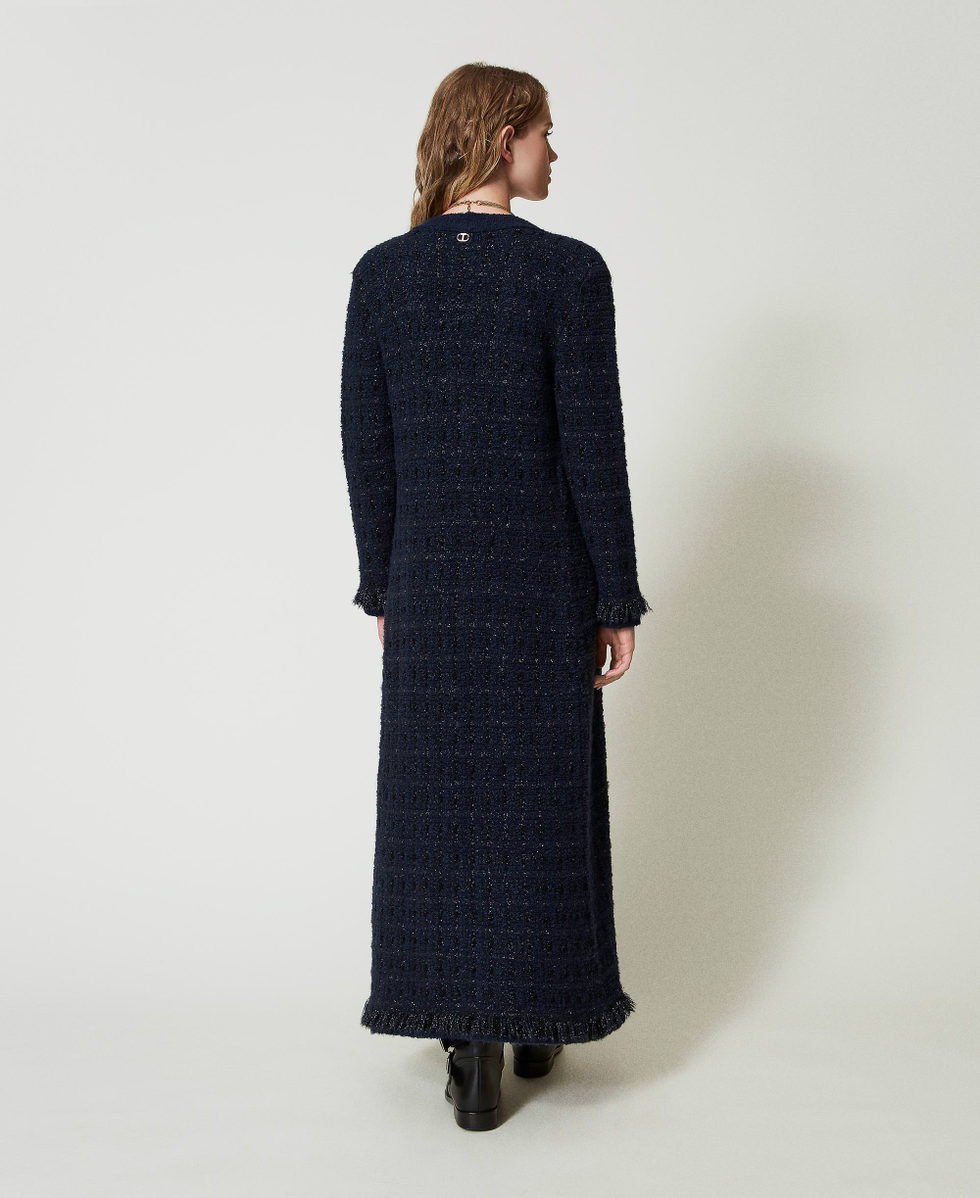Longcardigan aus Jacquard mit Karomuster