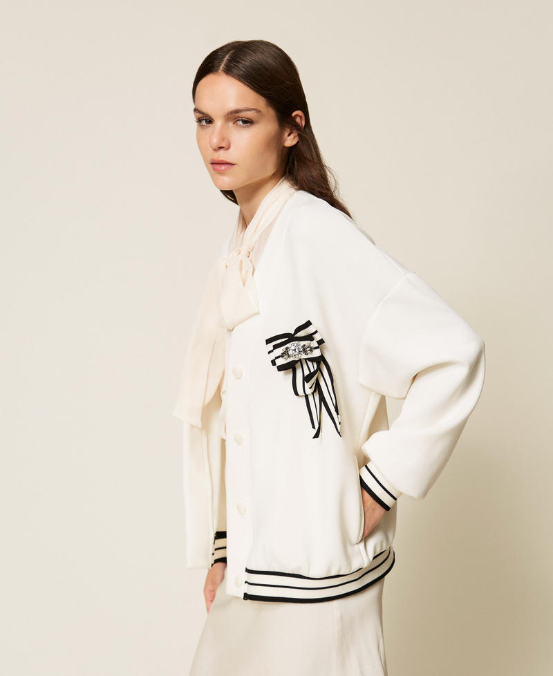 Scuba cardigan with brooch Off White Woman 252LL2GBB_00526_01