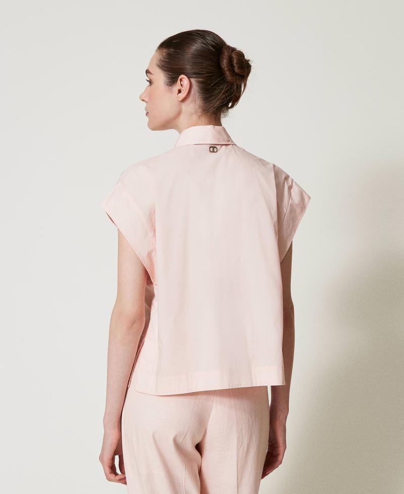 Camicia in popeline con ricamo Rosa Cupcake Donna 251TP2171_00178_03